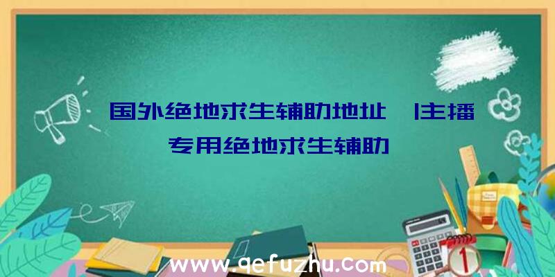 「国外绝地求生辅助地址」|主播专用绝地求生辅助